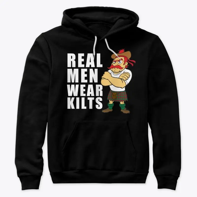 REAL MEN WEAR KILTS SHIRTS WHITE LETTER